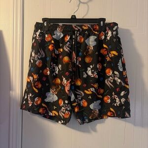Space Jam Looney Tunes Squad Swim Shorts Black Mens Size M